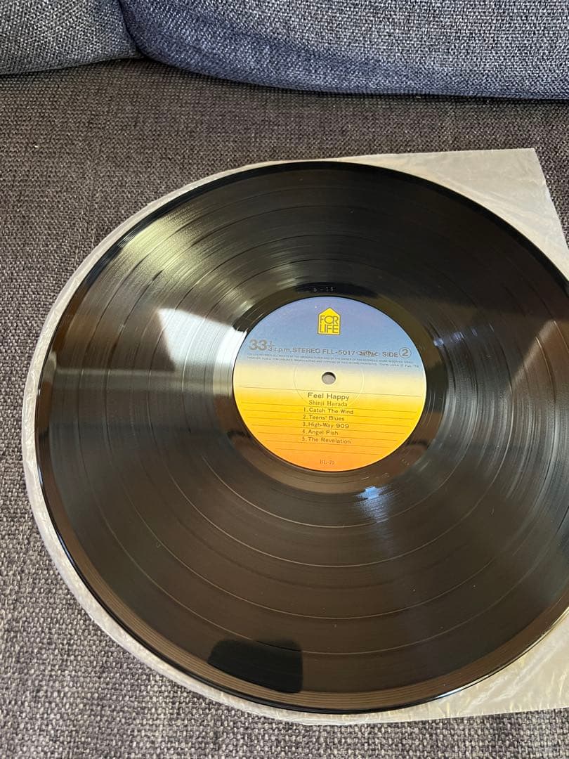 原田真二 LPレコード邦楽『Feel Happy』1978年 帯付き サイン