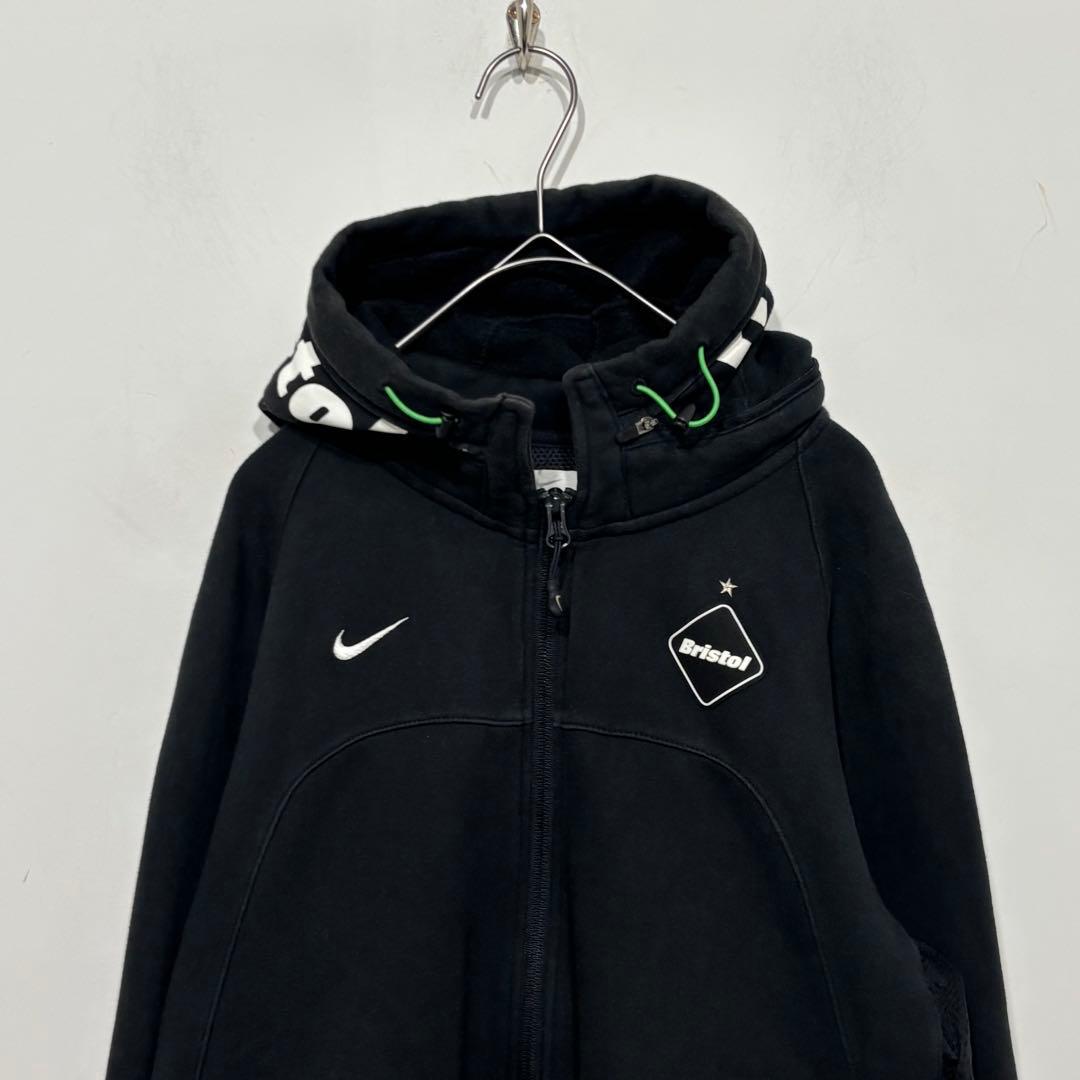 FCRB NIKE ロゴ パーカ ジャケット ダブルジップ S ブラック 黒