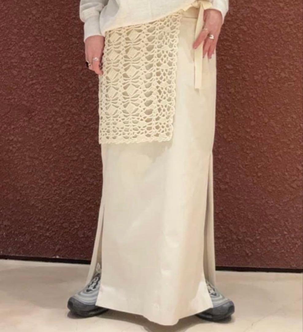アイボリー レース編み トップス フリーサイズ