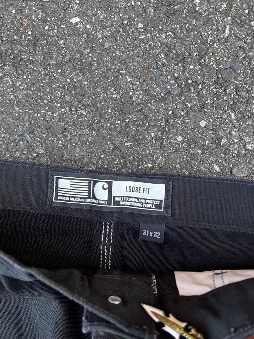 カーハートダブルニーペインターパンツ　ブラック USA製