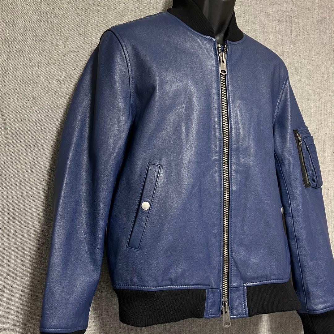 JACKROSE ジャックローズ　ラムレザー切り替えMA-1ジャケット　XL