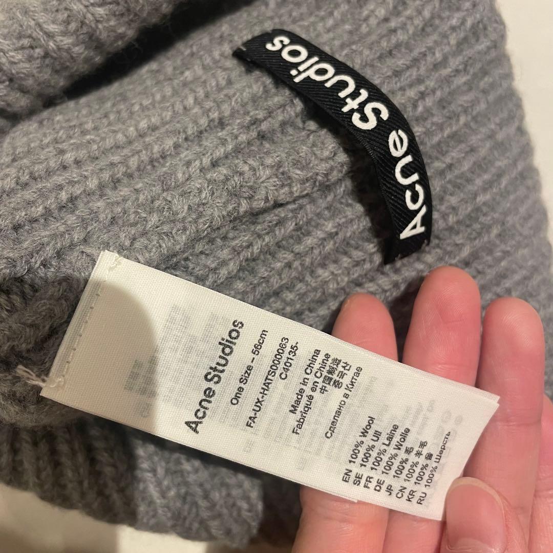 極美品◼️Acne Studios ラージFaceロゴ ビーニー ニット帽