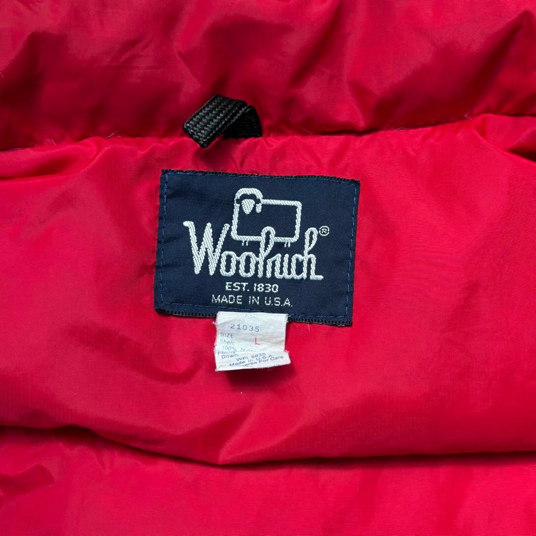 【USA製】80s Woolrich ウールリッチ ダウンベスト 希少レッド　L