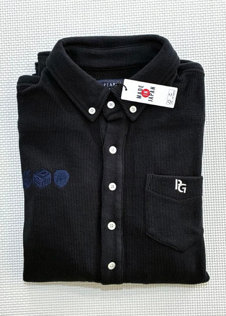 パーリーゲイツ リブワッフル ボタンダウン長袖ポロシャツ（D.NAVY／5）