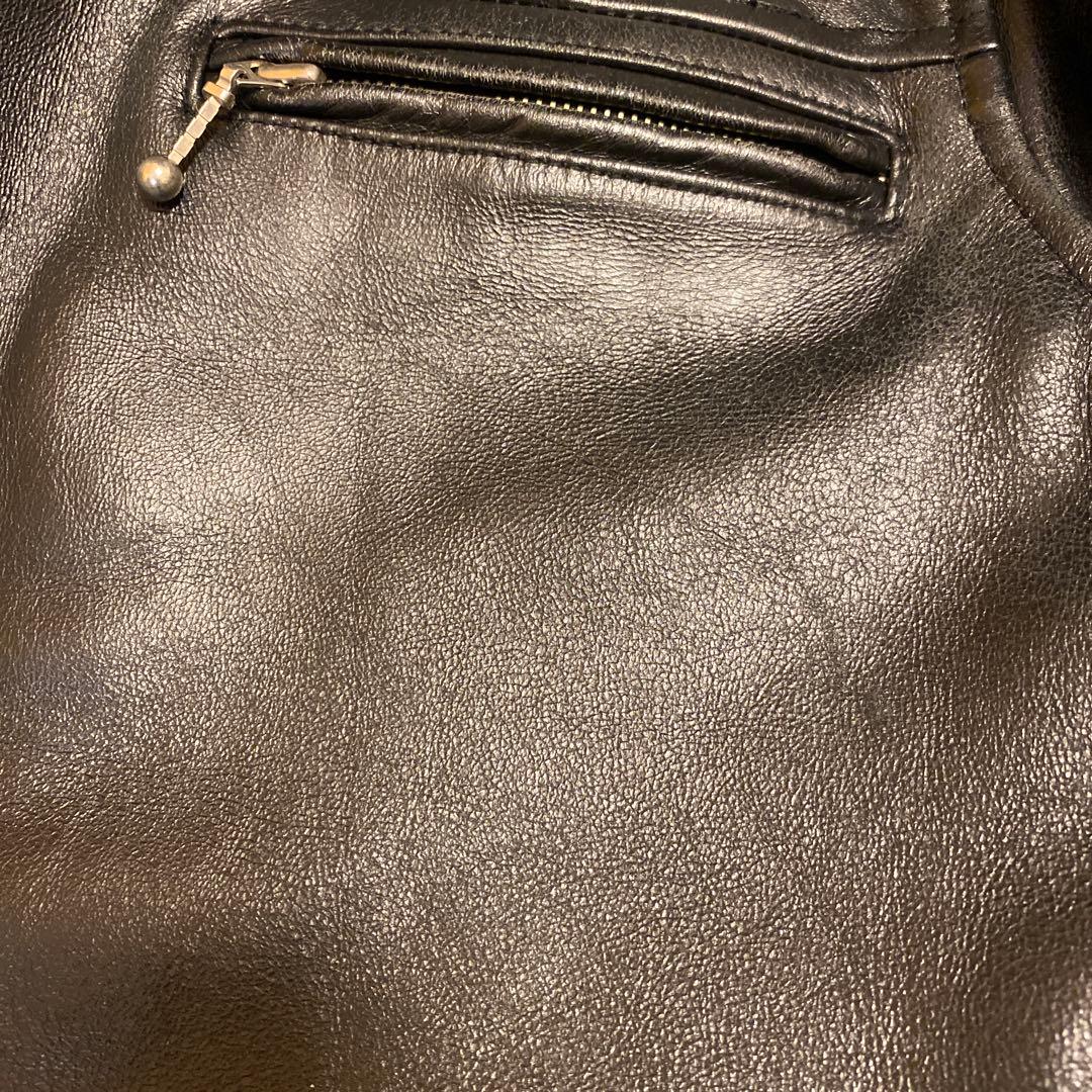 美品✨AVIREX レザージャケット　牛革　Ｌサイズ　ブラック