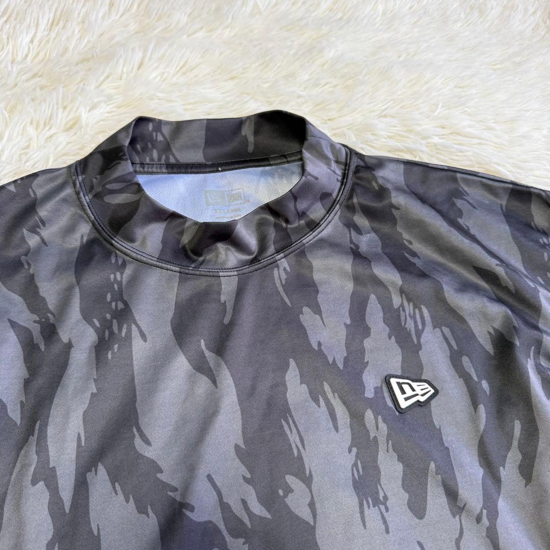 【ニューエラ】美品 モックネック グレー 総柄 2XLサイズ メンズ