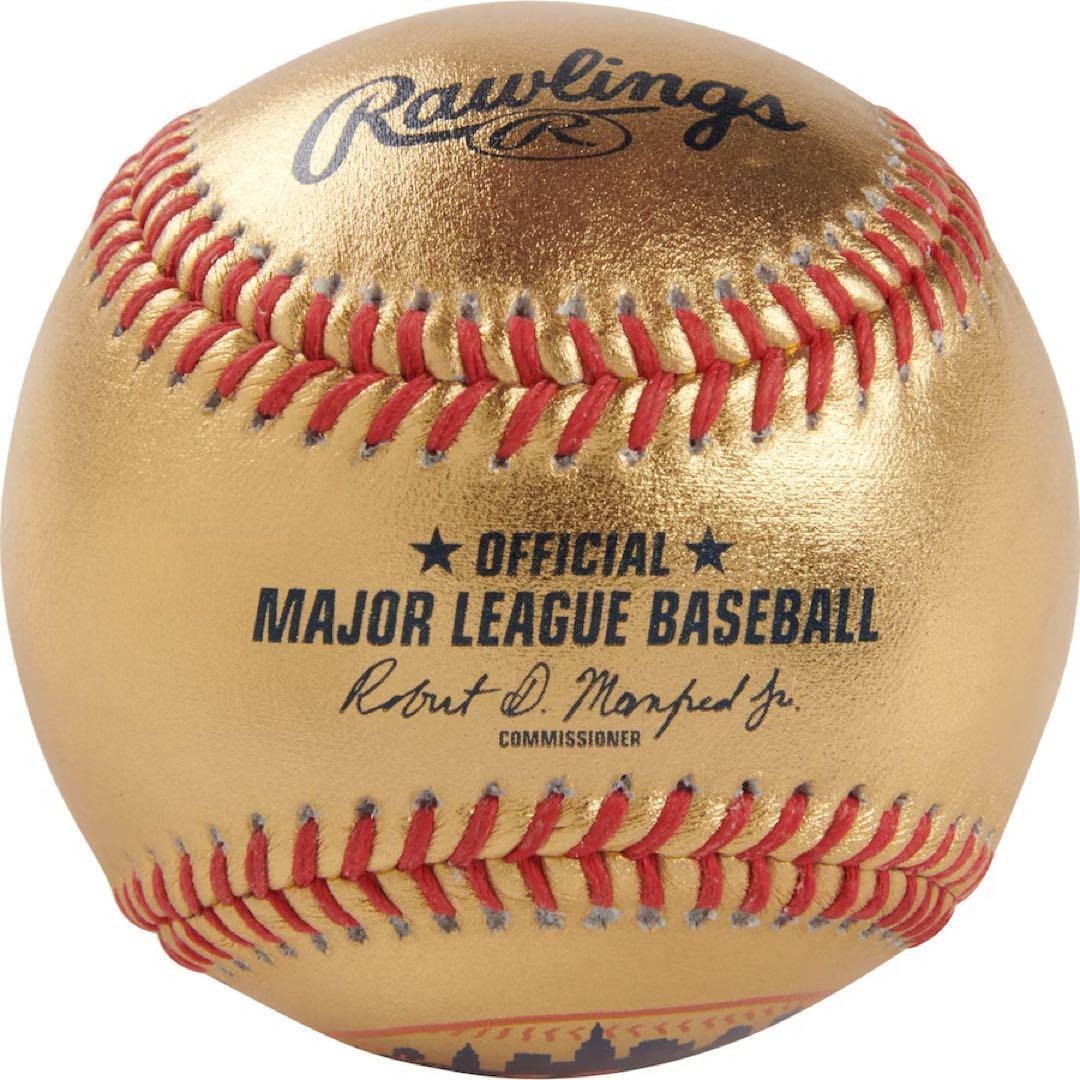 ニューヨークメッツ ゴールドレザー野球記念ボール Rawlingsローリングス