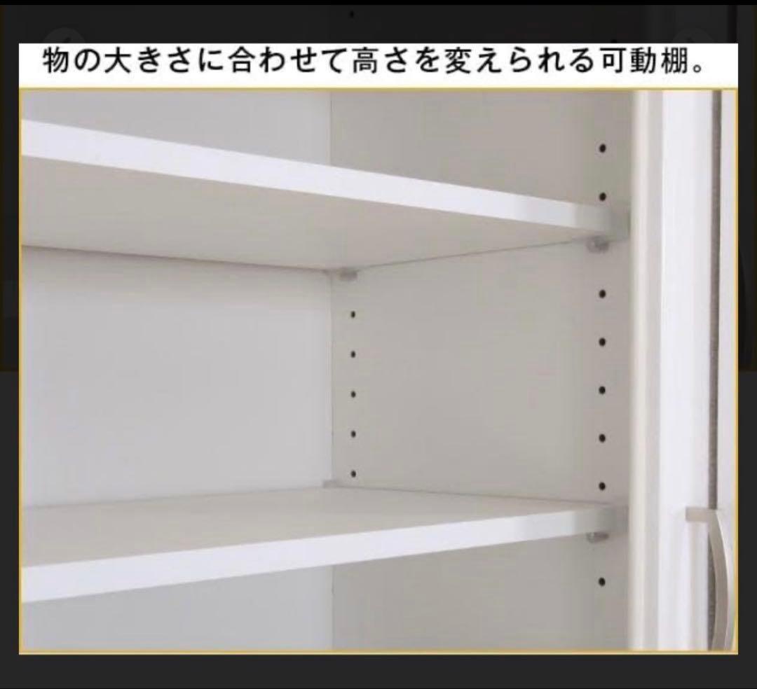 Ｊ*。様 ニトリ　ホワイト 食器棚 ガラス扉付き