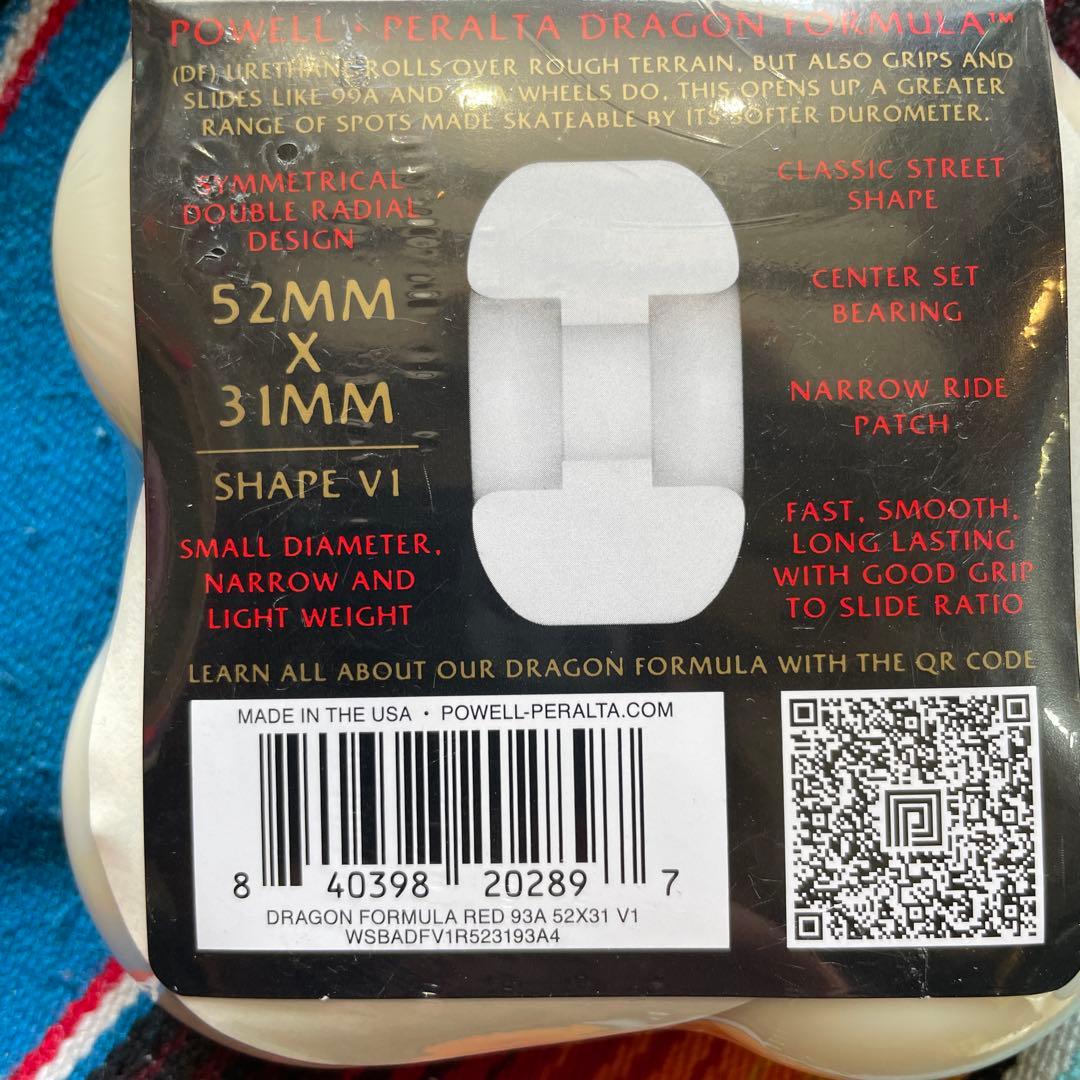 スケートボード Powell Peralta Dragon Formula 52mm 93A