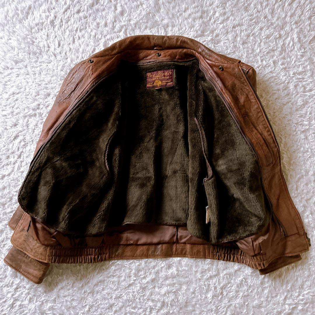希少✨Leather Jacket ブラウン　ライダース　a-2 ラムレザー