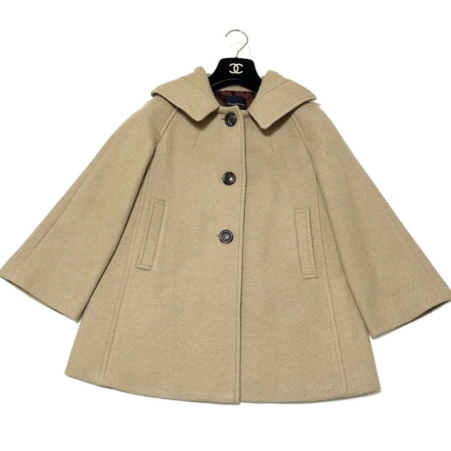 美品✨トゥモローランド　ポンチョ コート　フード　ゆったり　アンゴラ　38　上品