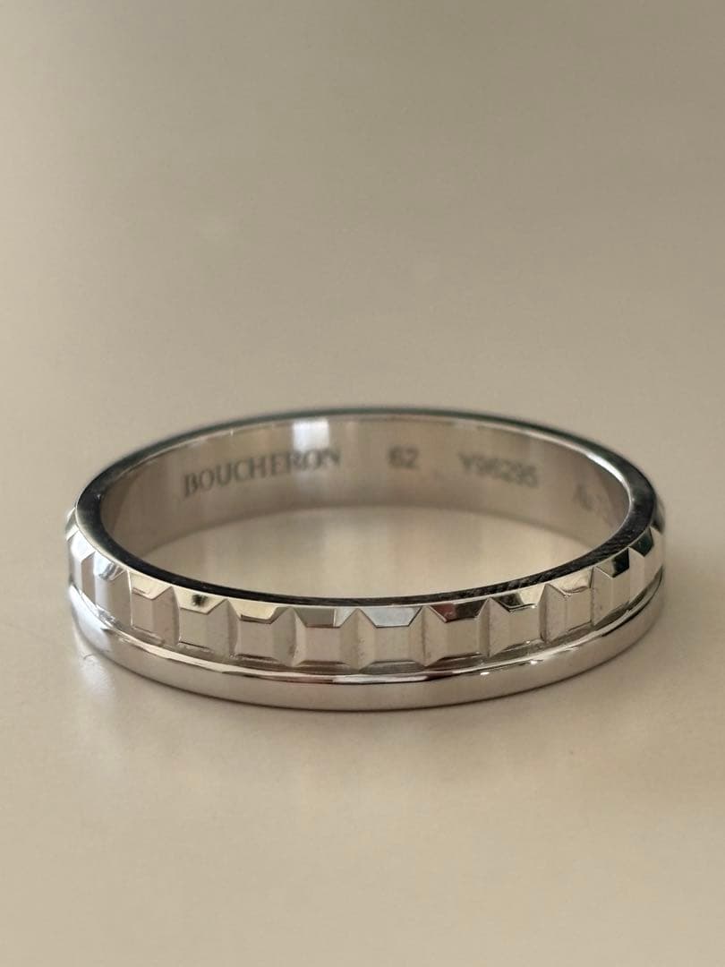 極美品 BOUCHERON キャトル ラディアント ハーフ WG リング #62