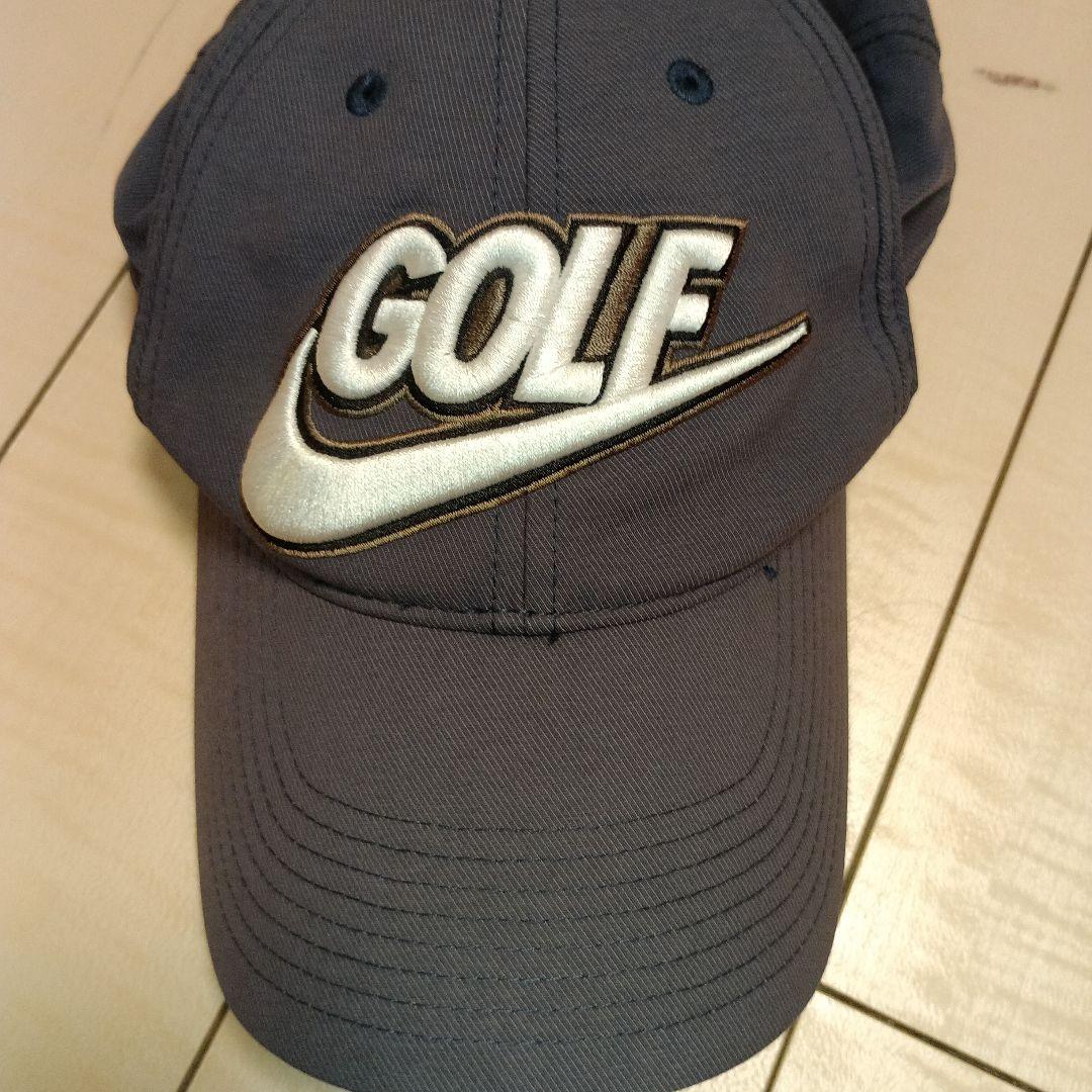 Nike GOLFキャップ グレー　ビッグロゴ　レア　ゴルフ