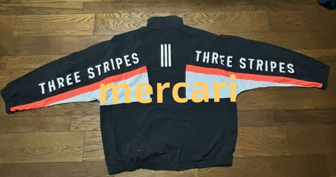 adidas☆アディダスTHREESTRIPES黒×オレンジLサイズ