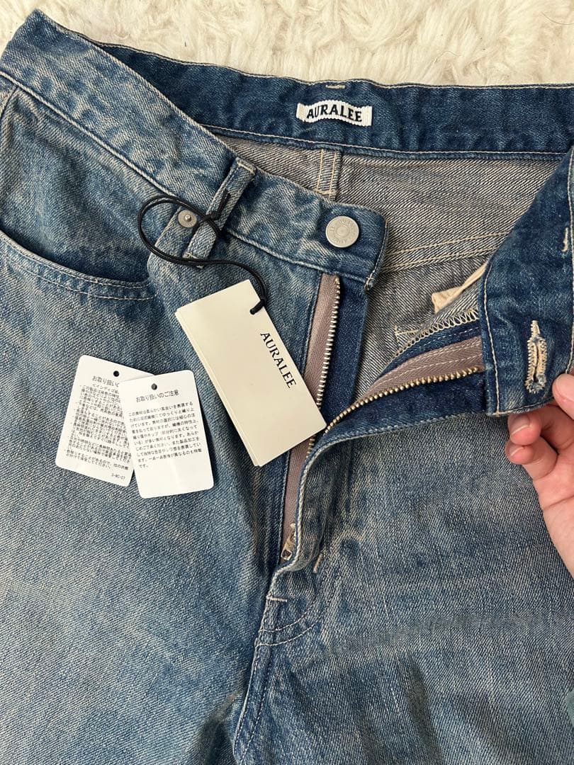 パンツ AURALEE SELVEDGE FADED LIGHT DENIM PANTS