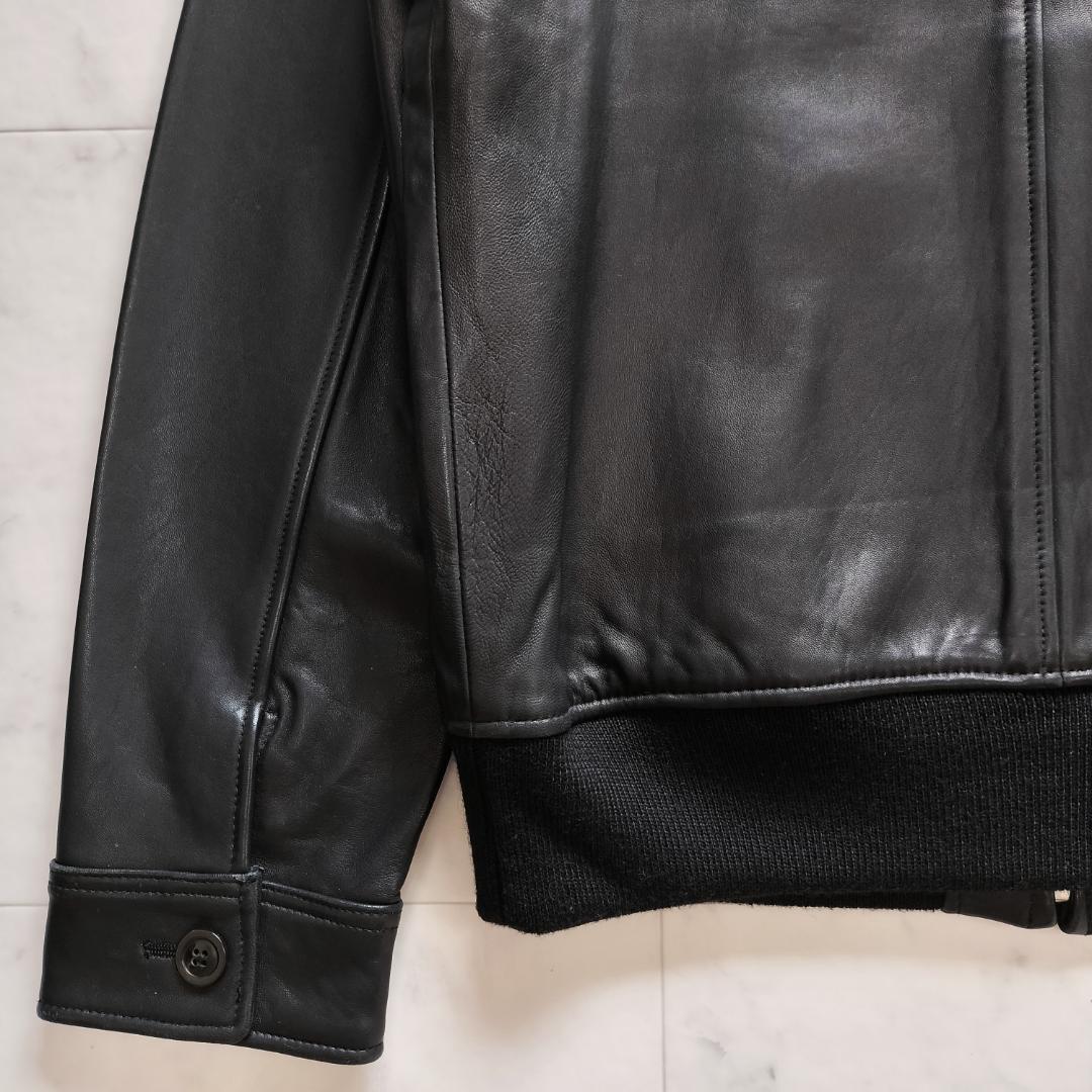名作 A.P.C. MOTO BLOUSON モトブルゾン L 羊革 ブラック