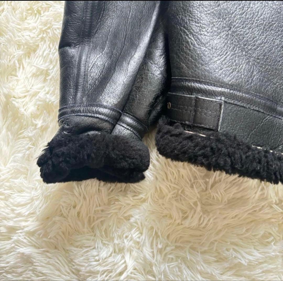 美品✨AVIREX ムートン　レザージャケット　B-3 羊革　36 ブラック