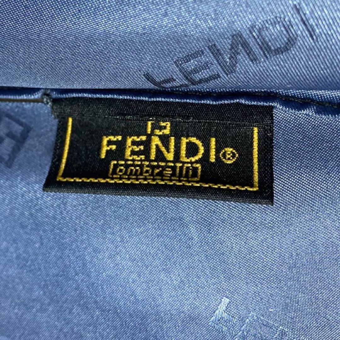 ✨高級感✨ FENDI フェンディ 折り畳み傘 ズッカ柄 ネイビー 雨具