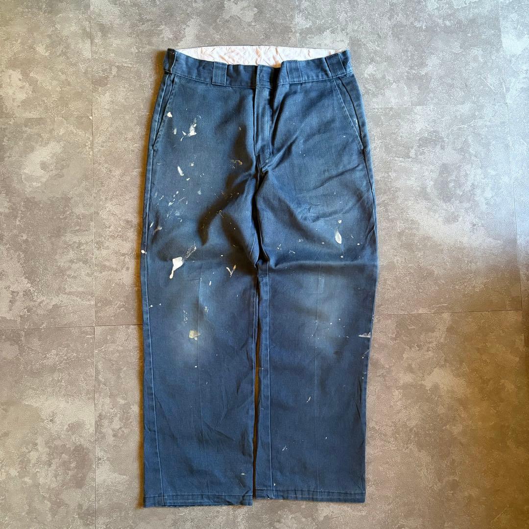 Dickies 874 ストレート ネイビー W32 L30 ワーク ペンキ