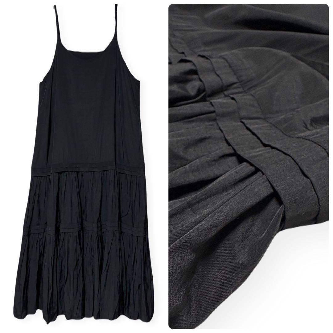 rio0108 LOUNGEDRESS／サテンティアードキャミワンピース