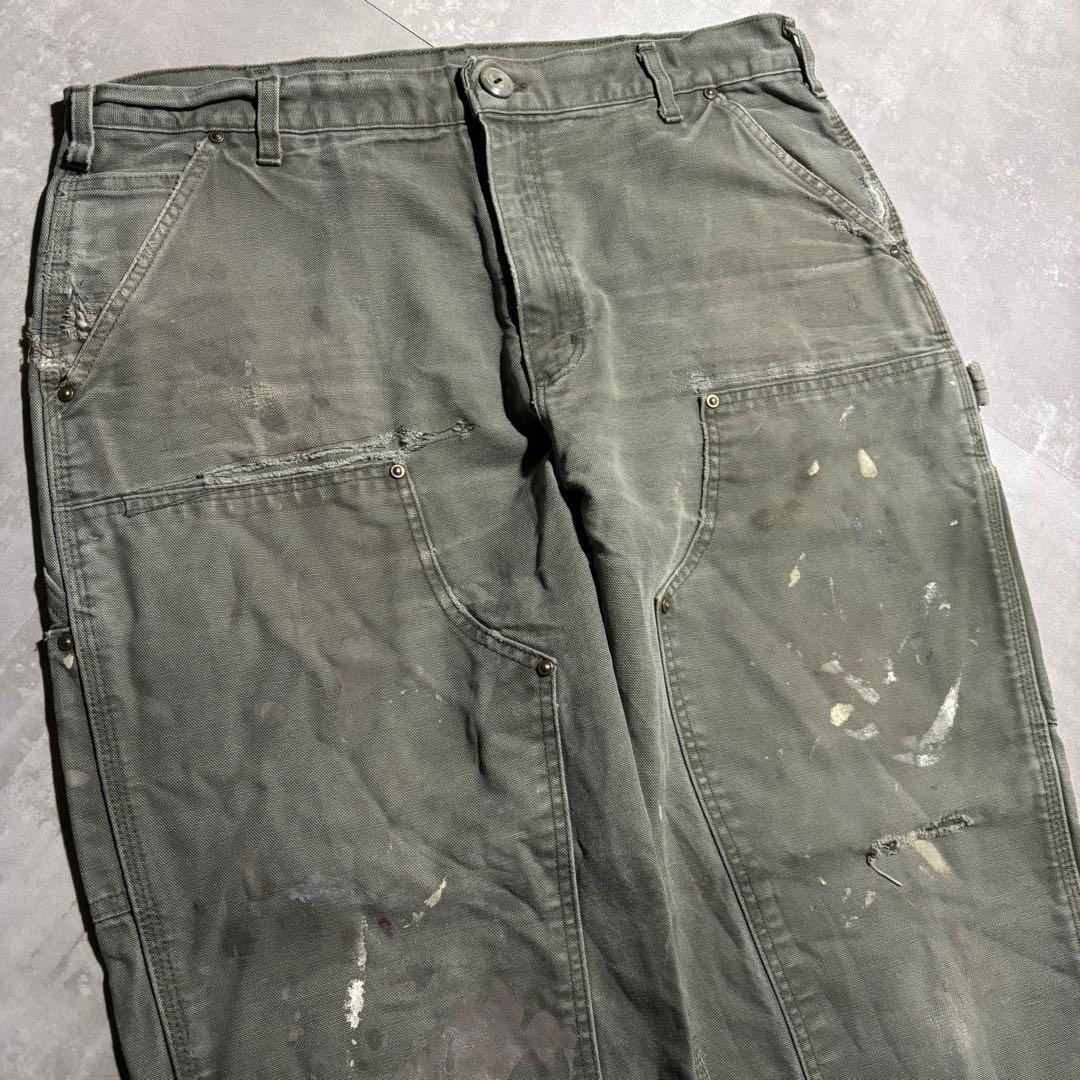 極上 カーハート carhartt ペインターパンツ ダブルニー モスグリーン