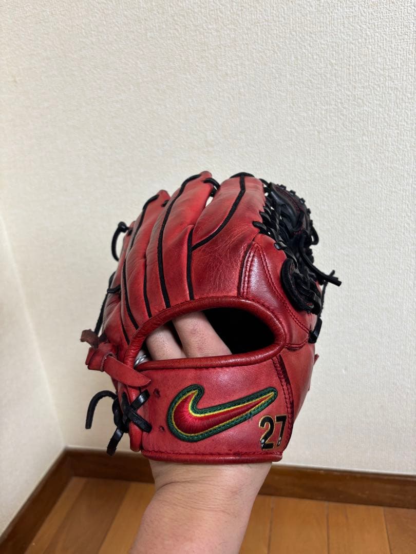 ナイキ グラブ　軟式　内野用　グローブ NIKE 赤　即戦力