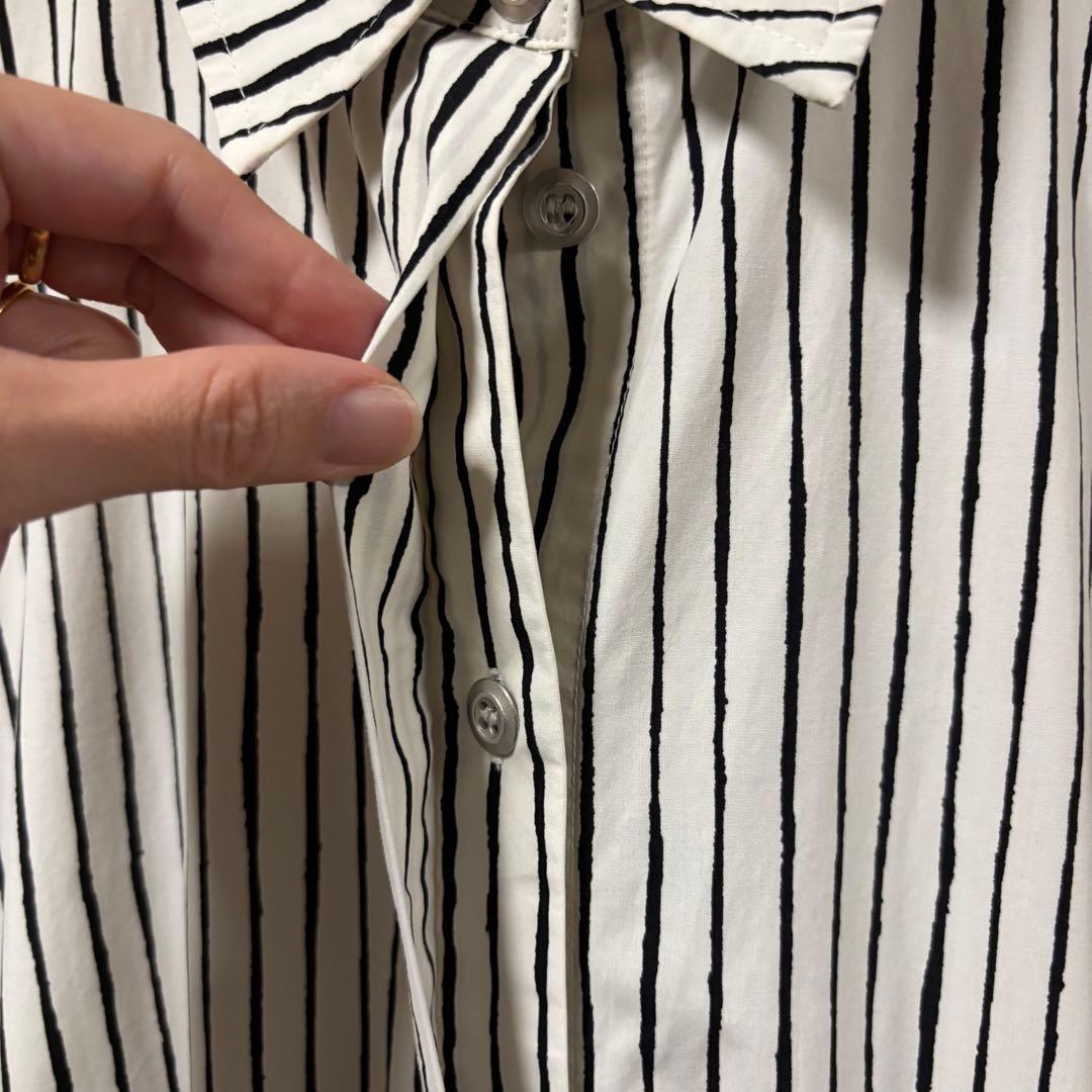marimekko ストライプ 長袖 ロングシャツワンピース 36