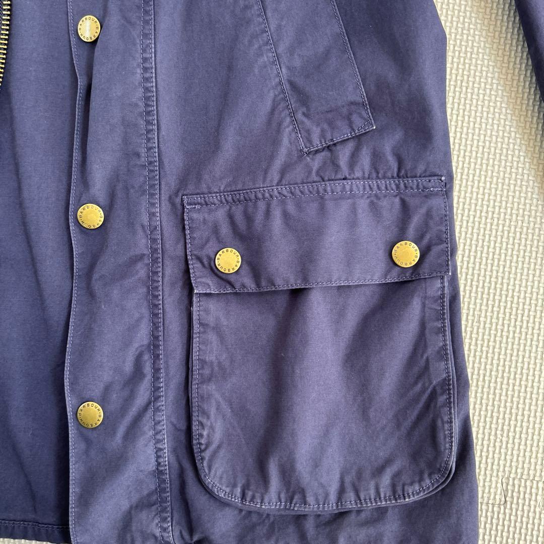 Barbour ネイビー コーデュロイ襟 ジップアップジャケット