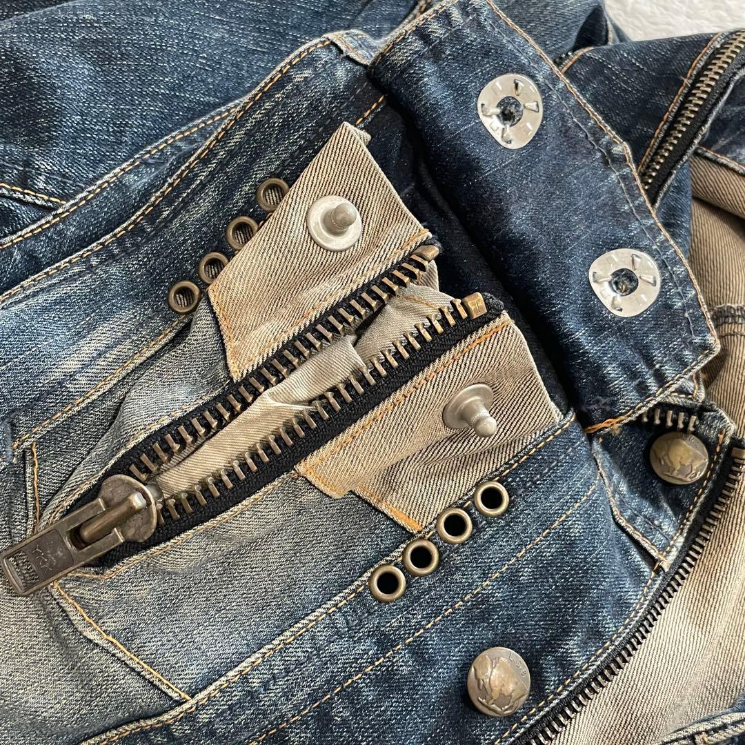 名作　LGB　デニムジャケット　HYDE着用　インディゴ　2way ダメージ加工