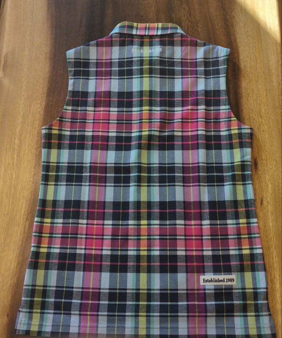 新品　PEARLY GATES チェック柄　 ノースリーブシャツ