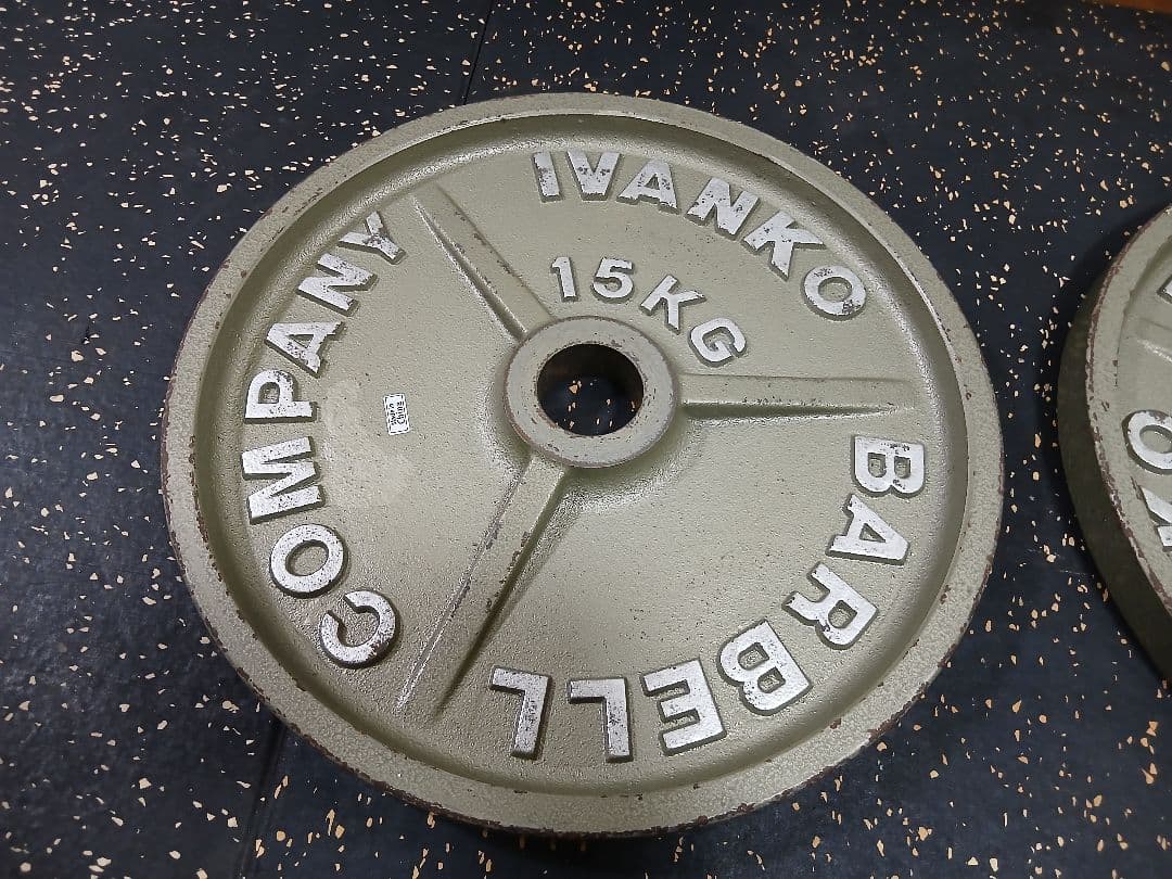 ①IVANKOイヴァンコ ラバープレート15kg x1枚穴径50mm(同時購入)