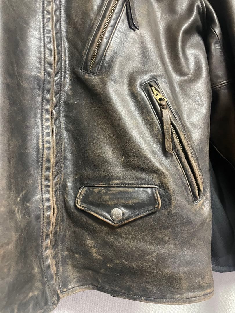 【極美品】RRL Slim Fit Leather Moto Jacket M
