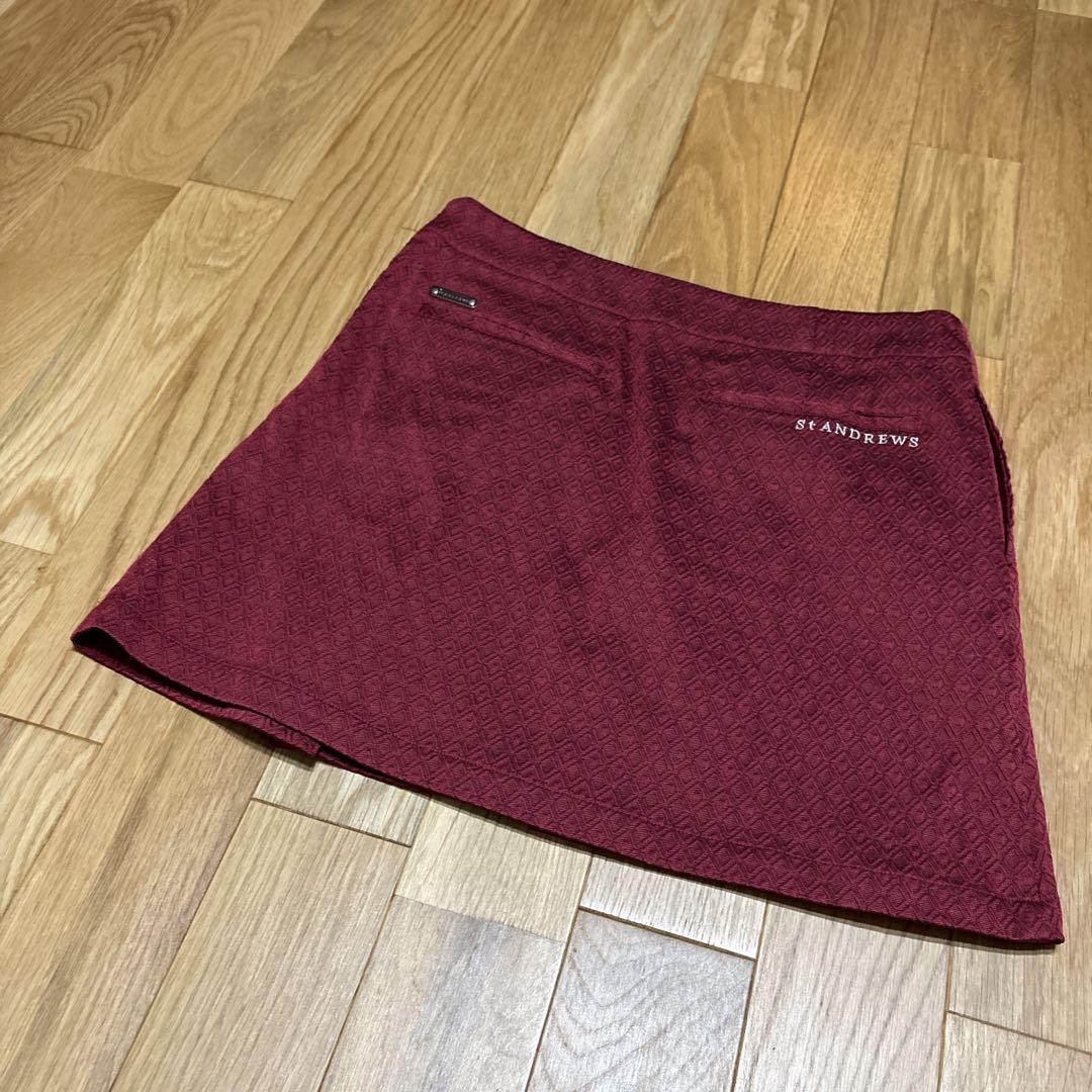 St ANDREWS サイズL ベルトデザイン ミニプリーツスカート