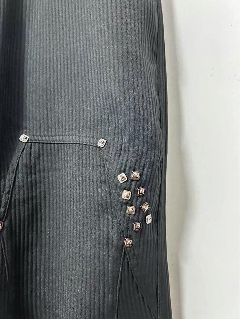 美品KiKo kostadinov ビジュー付き黒ワイドパンツ トラウザー 44