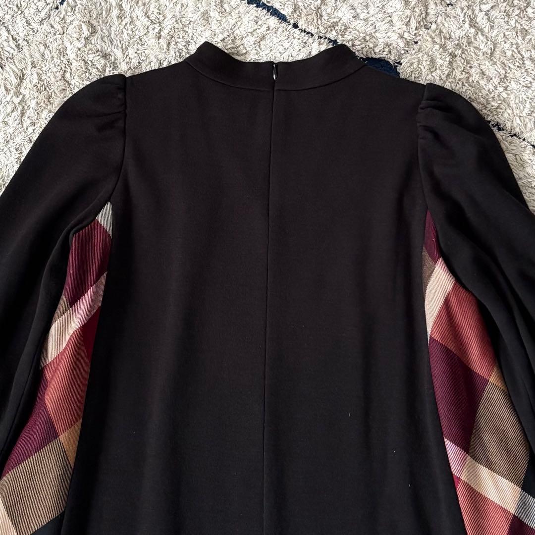 【美品✨】ブルーレーベルクレストブリッジ　サイドチェック　ワンピース　ロング　S
