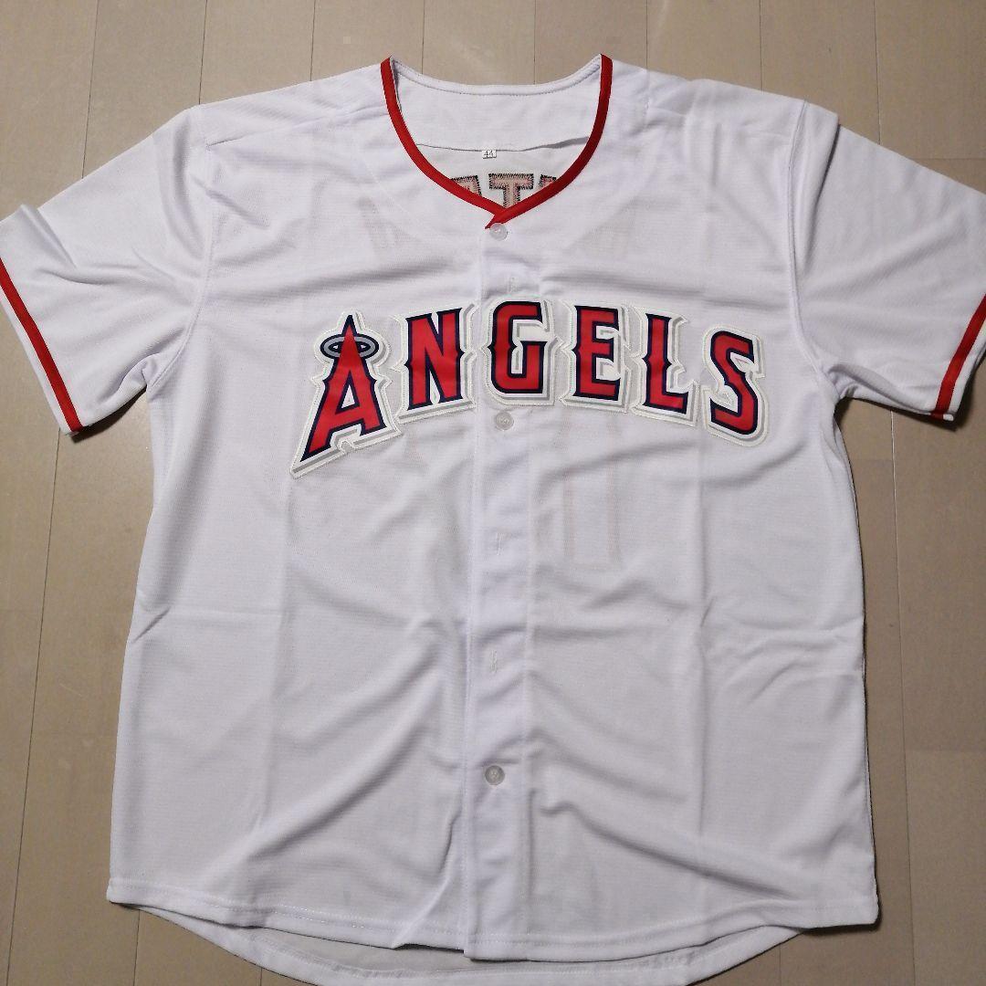 【新品】 大谷翔平 L エンゼルス 白ノーブランド ユニフォーム レア