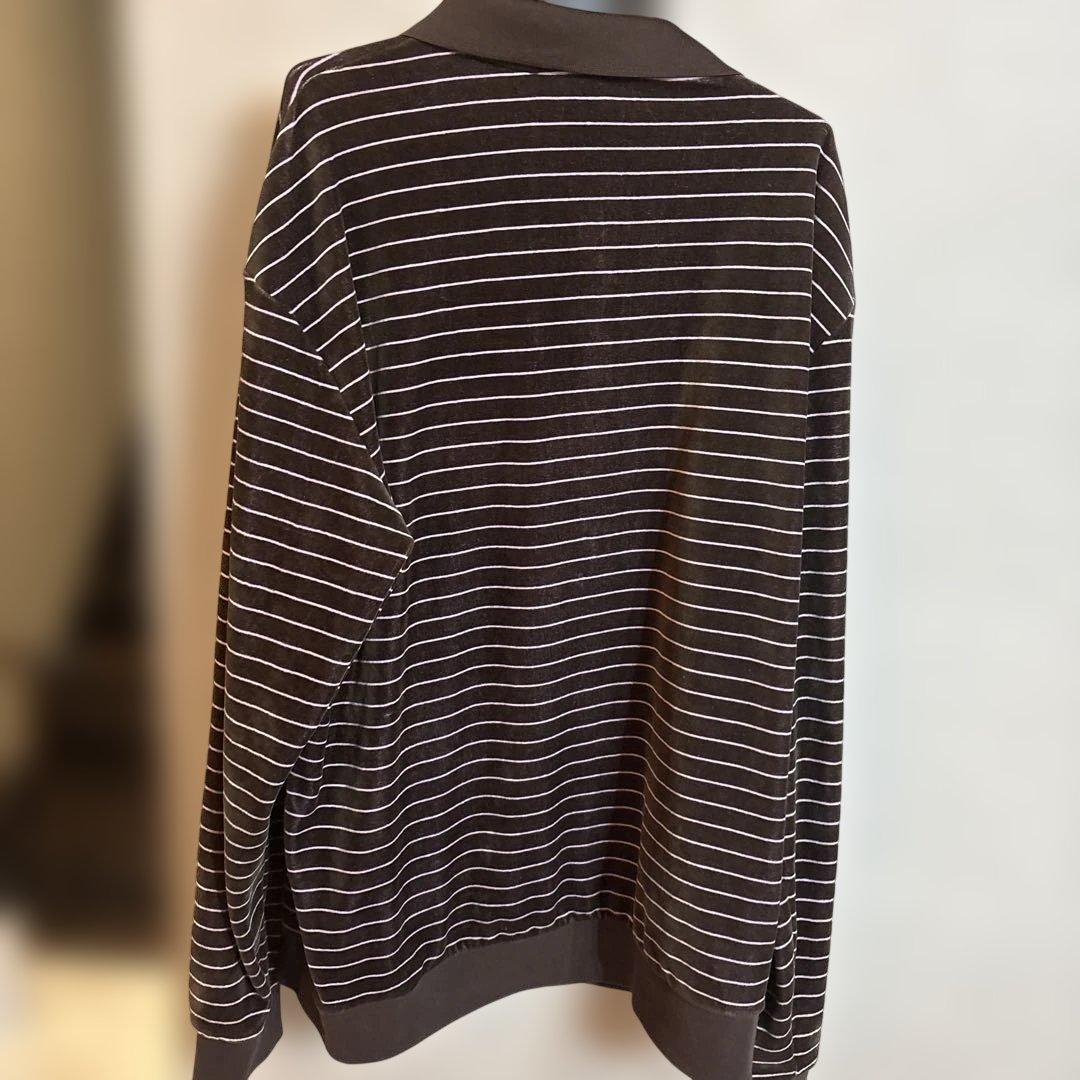 adidas ストライプ 長袖ポロシャツ XL ゴルフ　着用私服で短時間1回