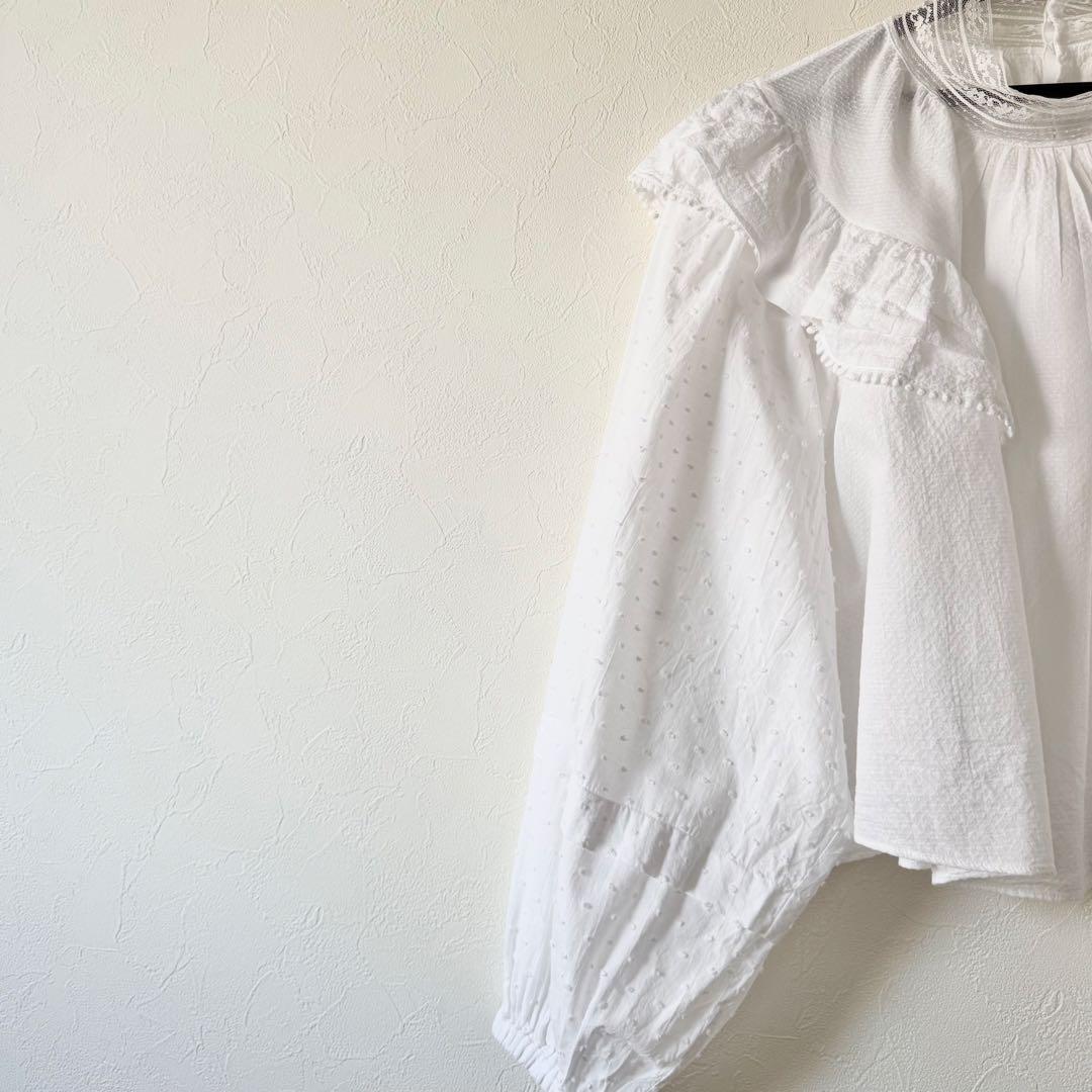 IENA LA BOUCLE ドビードットレースブラウス