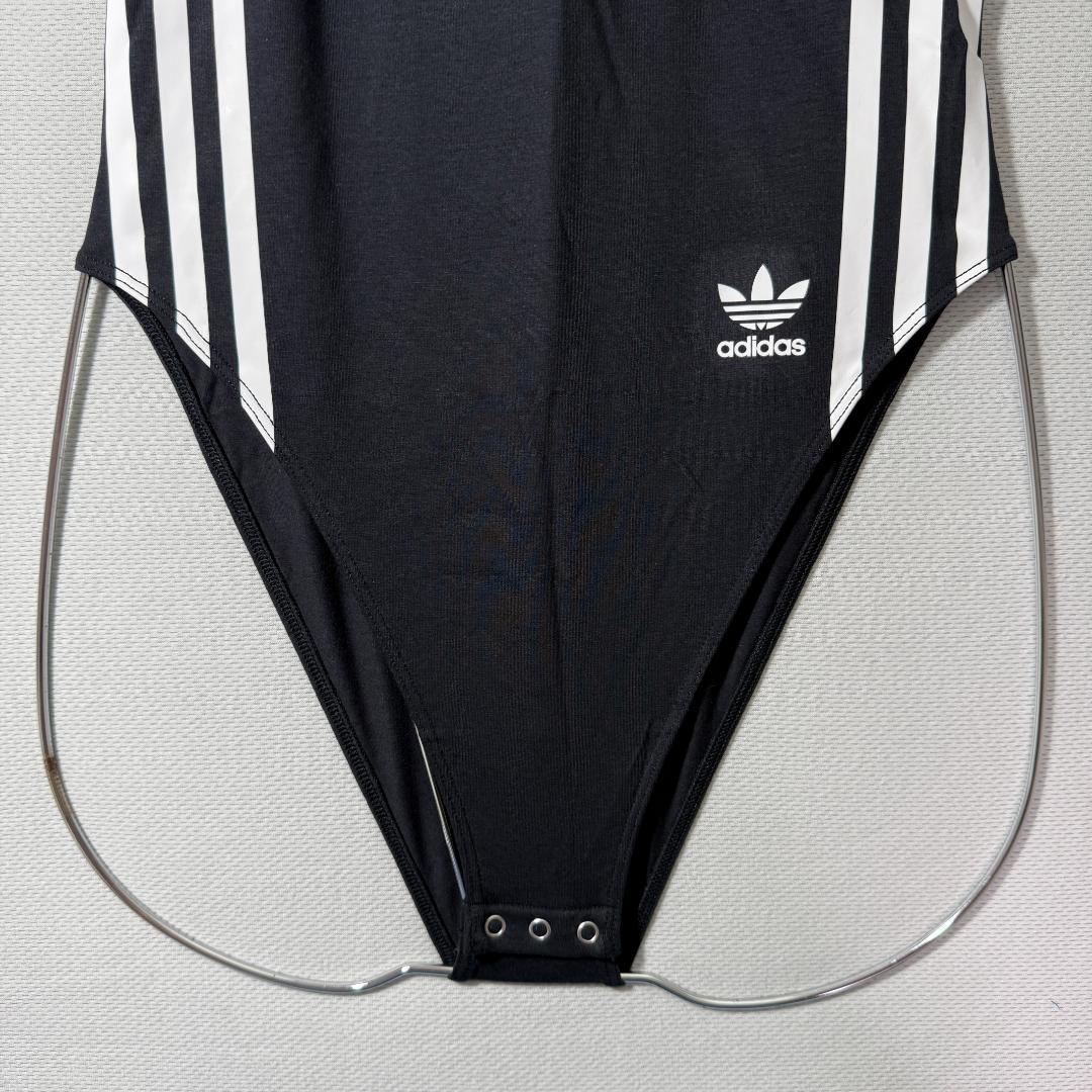 adidas ボディスーツ レオタード コットン Black 海外M