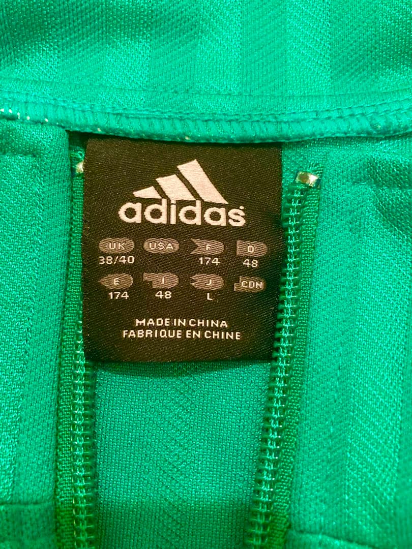 希少adidas ジャージ上下セット Lサイズ グリーン/ネイビーグラデーション