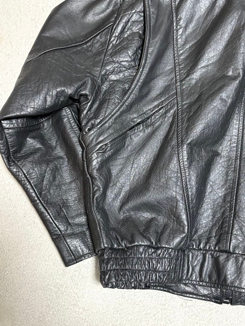 90s レザージャケット ブルゾン vintage 短丈