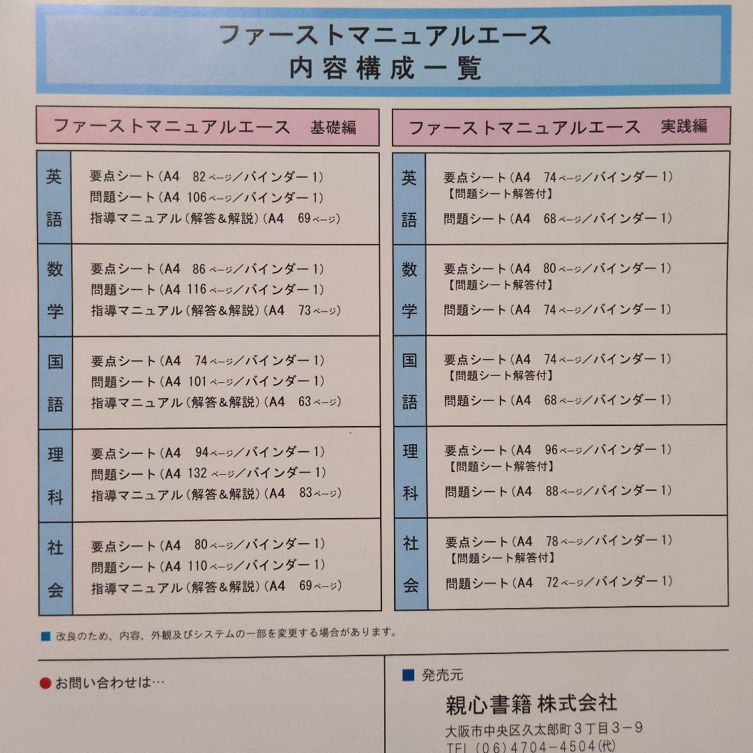 【中学教材】ファーストマニュアルa 20冊　学習教材
