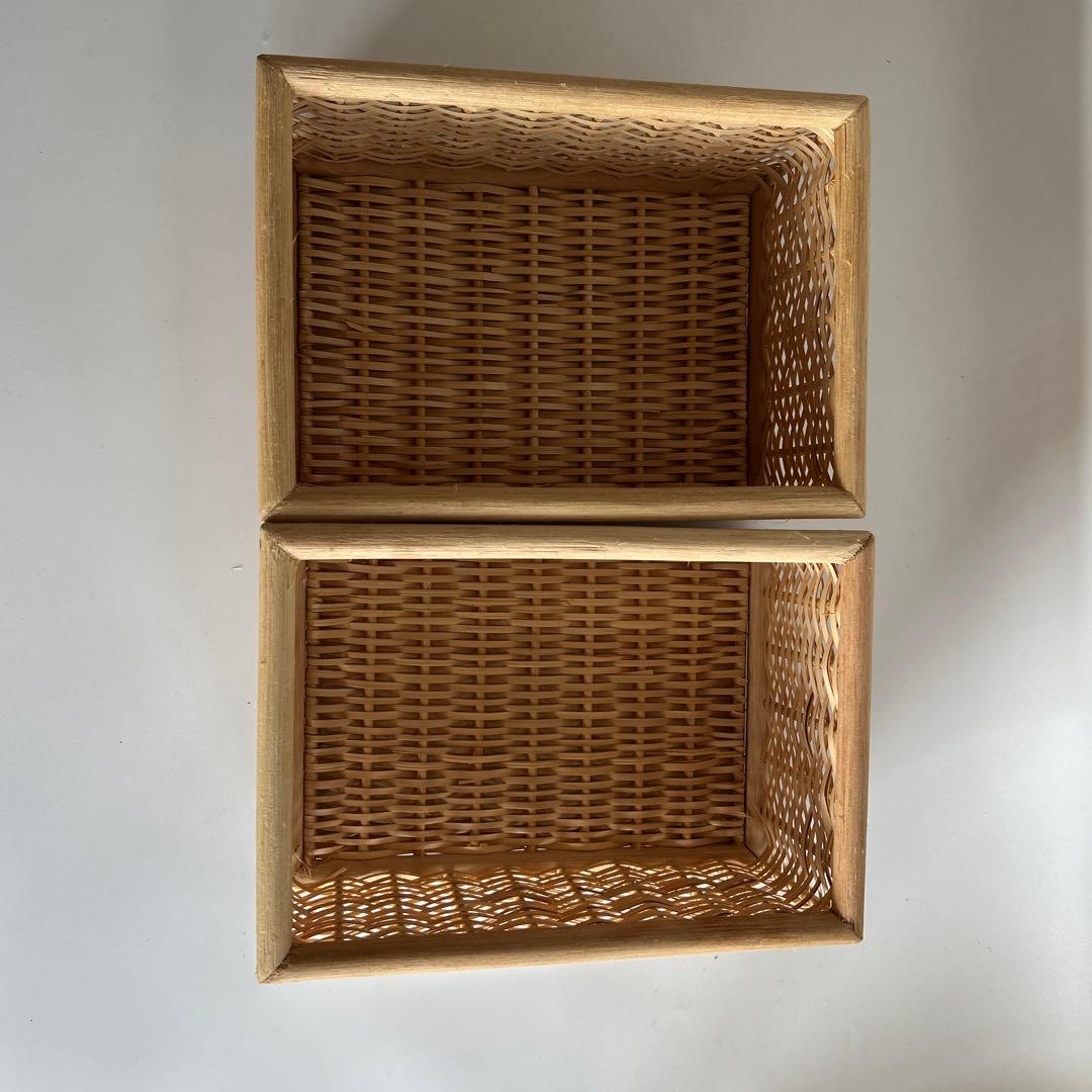 無印良品 ブリ材　バスケット中×3（+1おまけ）、小×2　重ねる収納