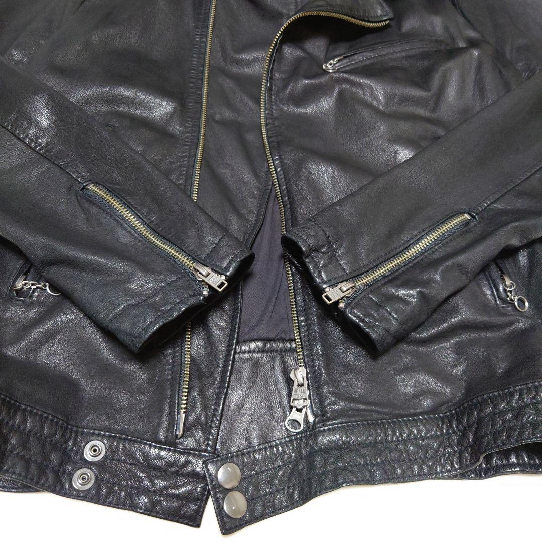 BEAMS ビームス メンズ セミ ダブルライダース ジャケット 羊革 黒