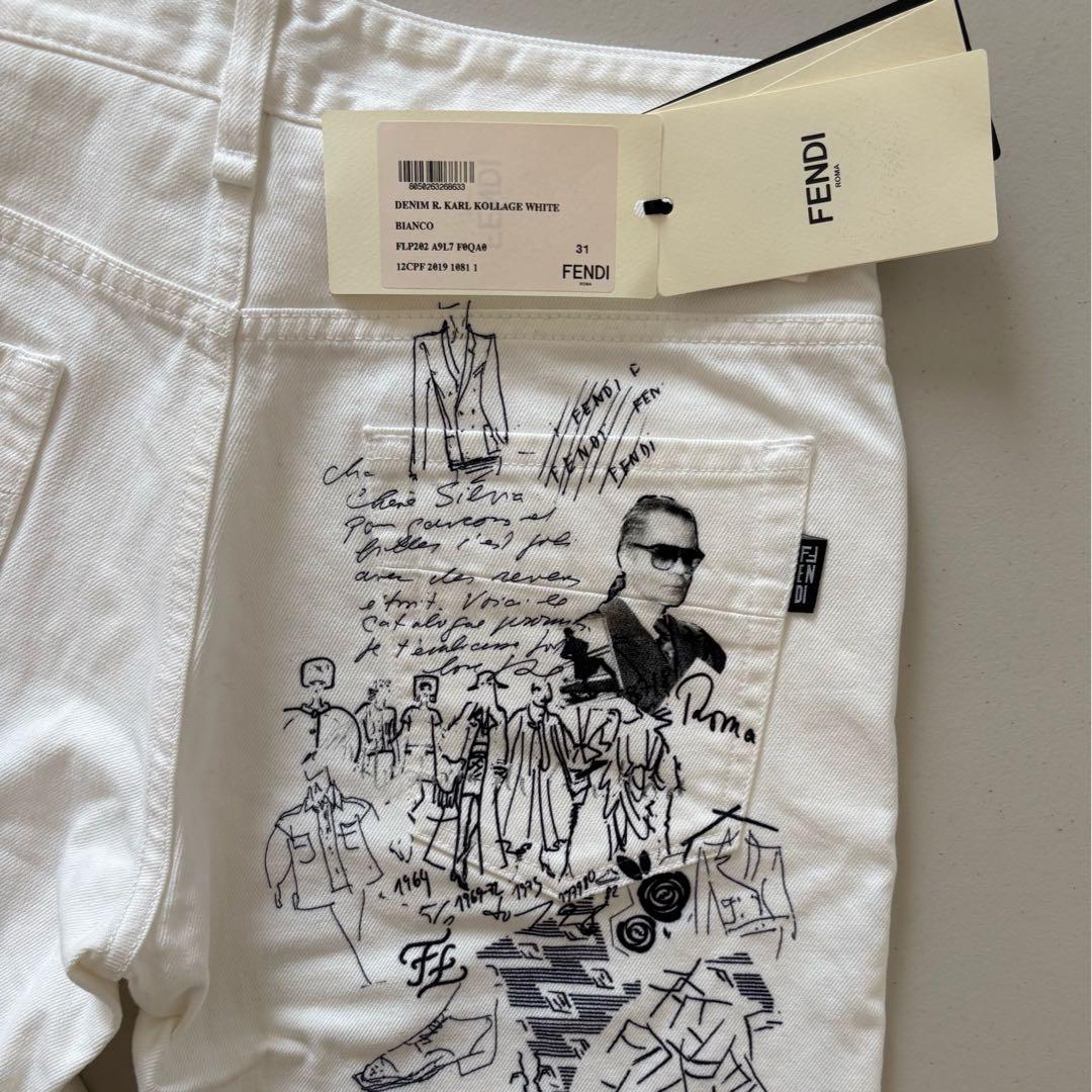 FENDI未使用Karl collage White Jeans（画像7確認）