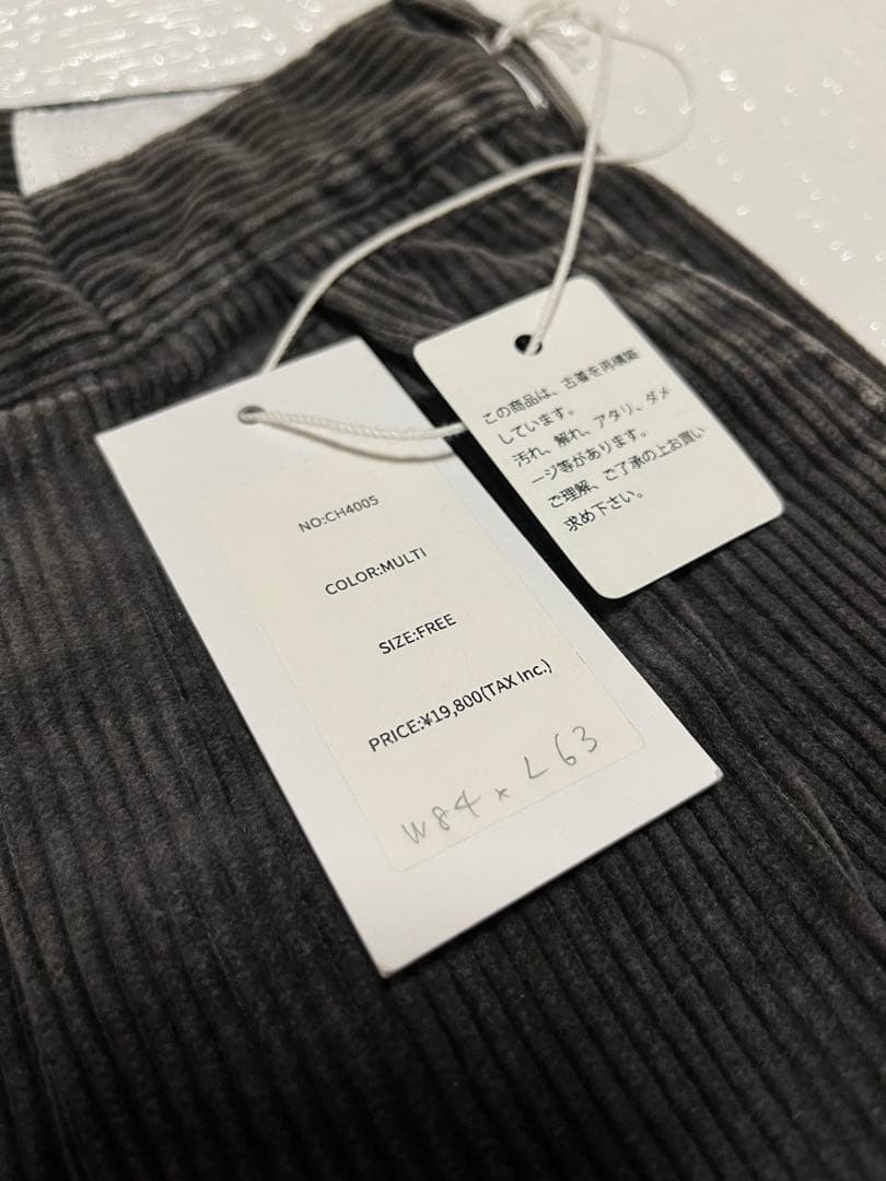 【美品】CHANGES チェンジーズ コーデュロイパンツ タック入りワイドパンツ