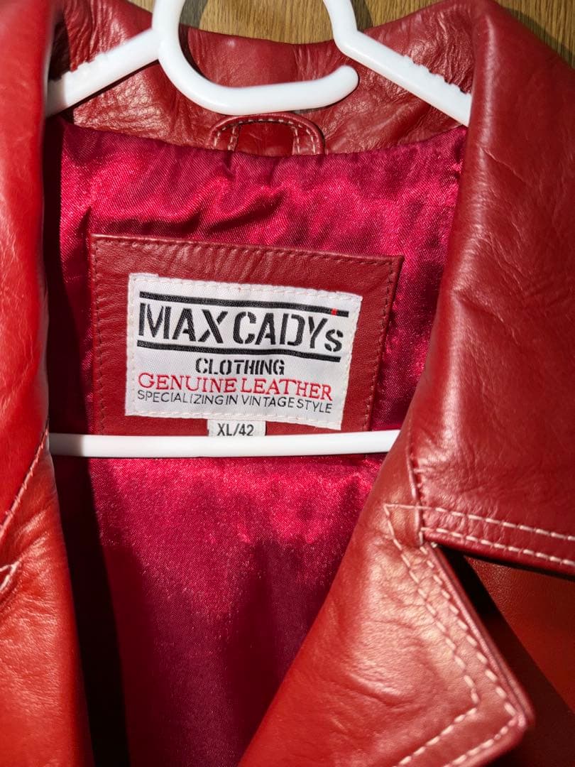 MAX CADY's 本革 レザージャケット XL/42 赤 ファイトクラブ
