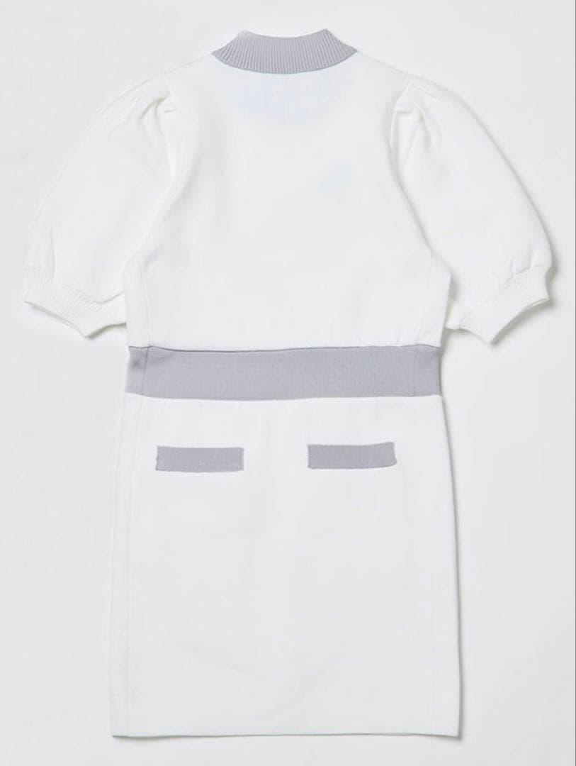 ドゥアヴニール/ホワイト/パフスリーブ/半袖/ワンピース/新品未使用品