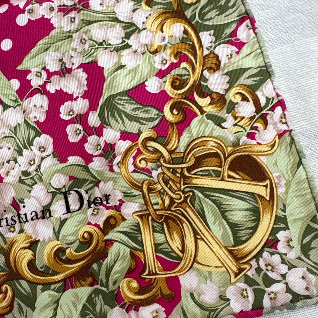 Christian Dior スカーフ　スズラン　水玉　クリスチャンディオール