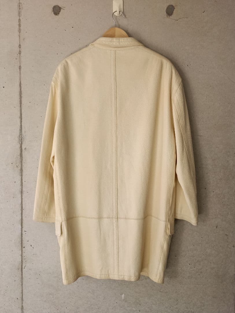 Gianni Versace クリームホワイト レザーコート 本人期 90s